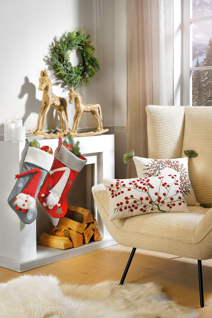casaNOVA Weihnachten Deko Objekt Schaukelpferd 43 cm Holz
