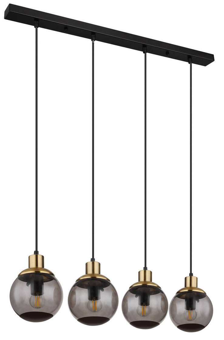 GLOBO Retrofit Balkenpendel POTTER 75 cm schwarz /messingfarbig