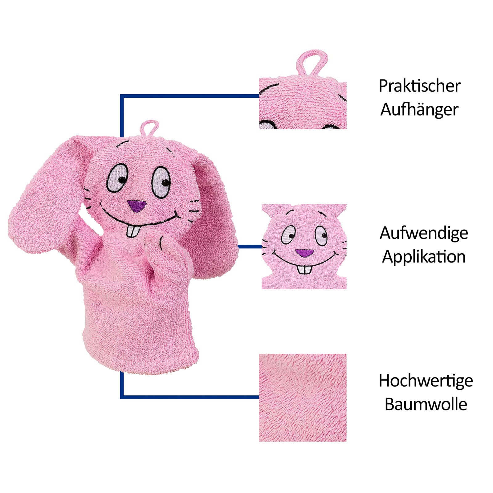 Smithy Waschhandschuh HASE rosa
