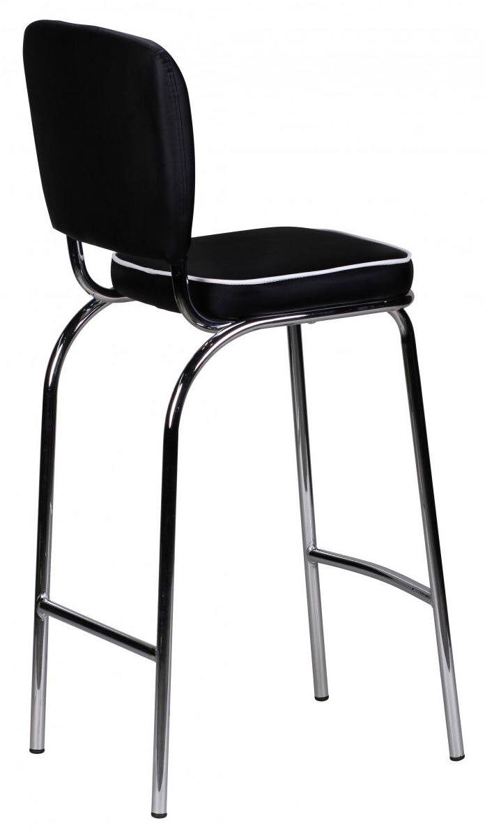 Barhocker Lederlook schwarz/weiß