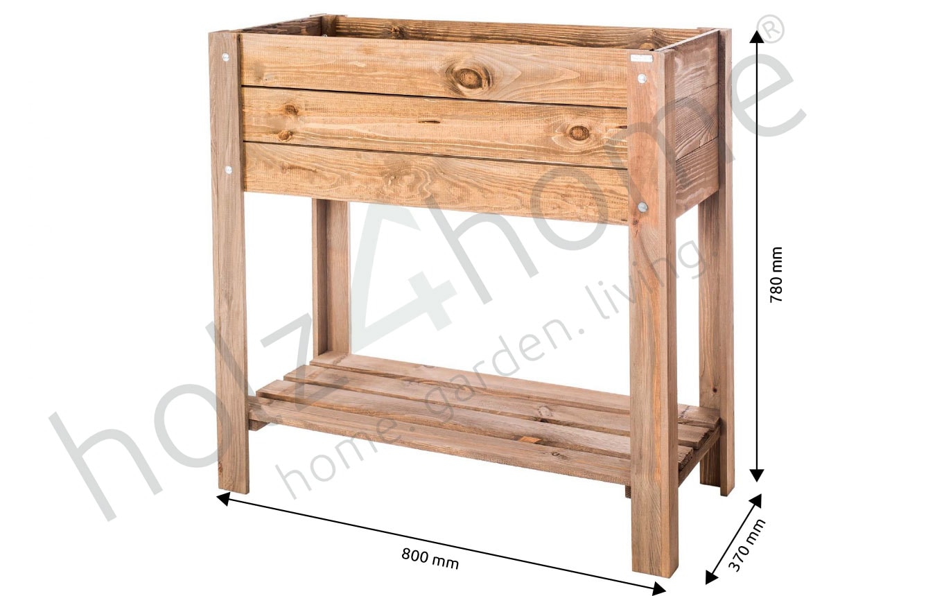 holz4home Hochbeet 80 x 37 cm braun