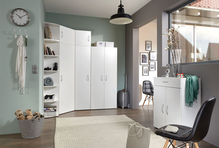 Kleiderschrank 40 x 185 x 40 cm Holznachbildung weiß