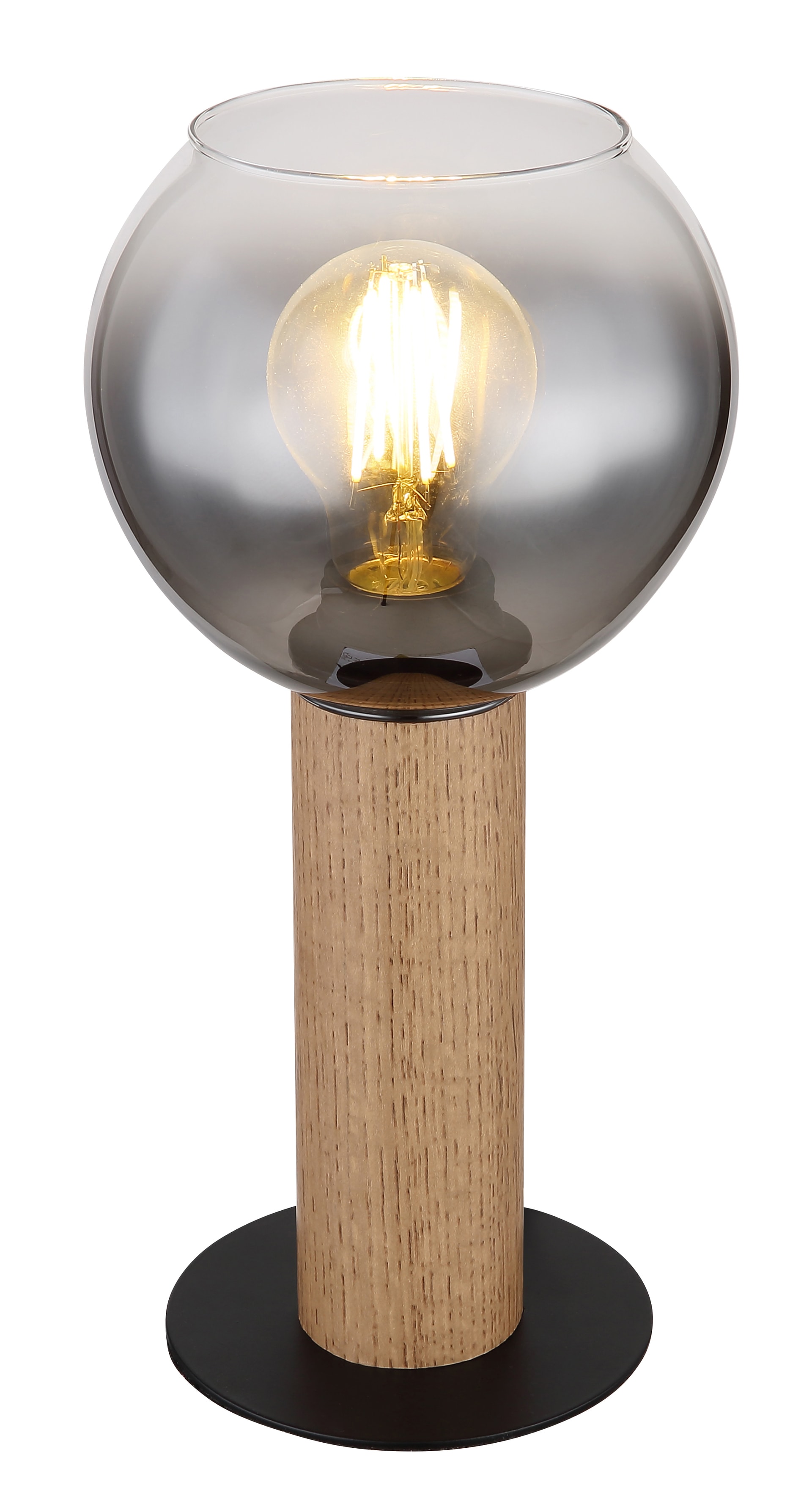 GLOBO Retrofit Tischlampe MOITAS naturfarbig /rauch