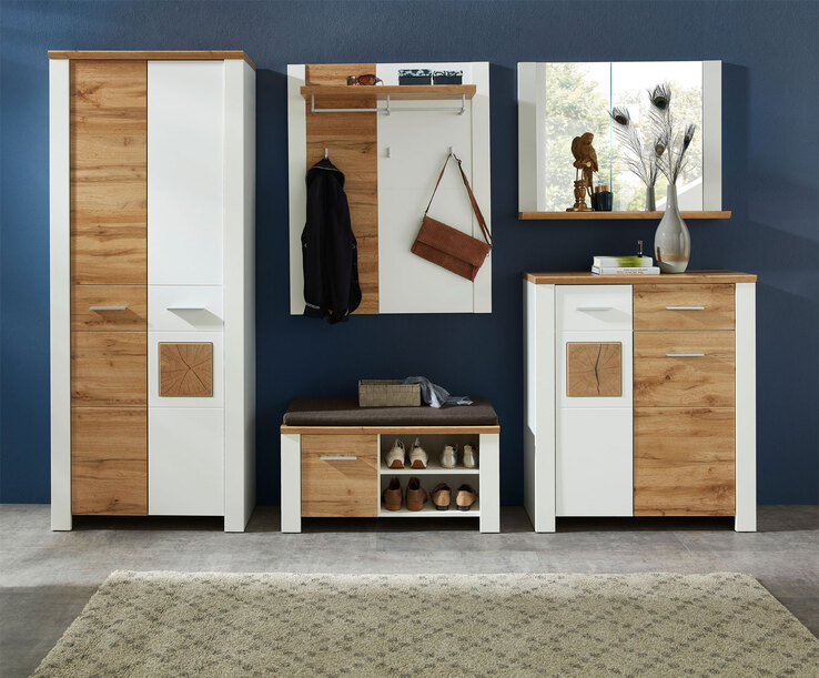 vito Schuhschrank MATERIO 39 x 90 x 105 cm Holznachbildung braun/weiß