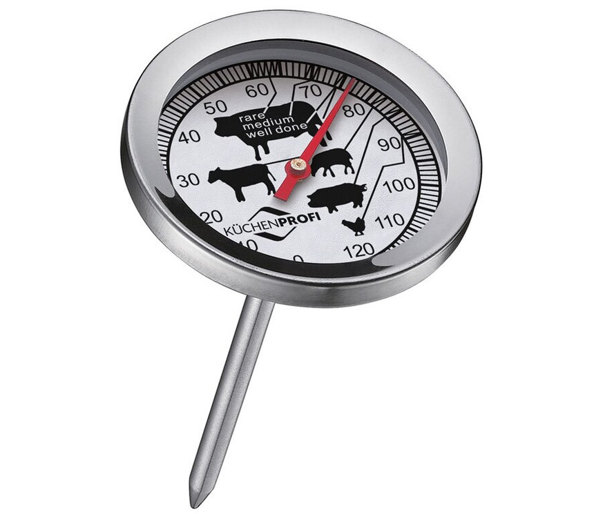 KÜCHENPROFI Braten-Thermometer 5,4 cm silberfarbig
