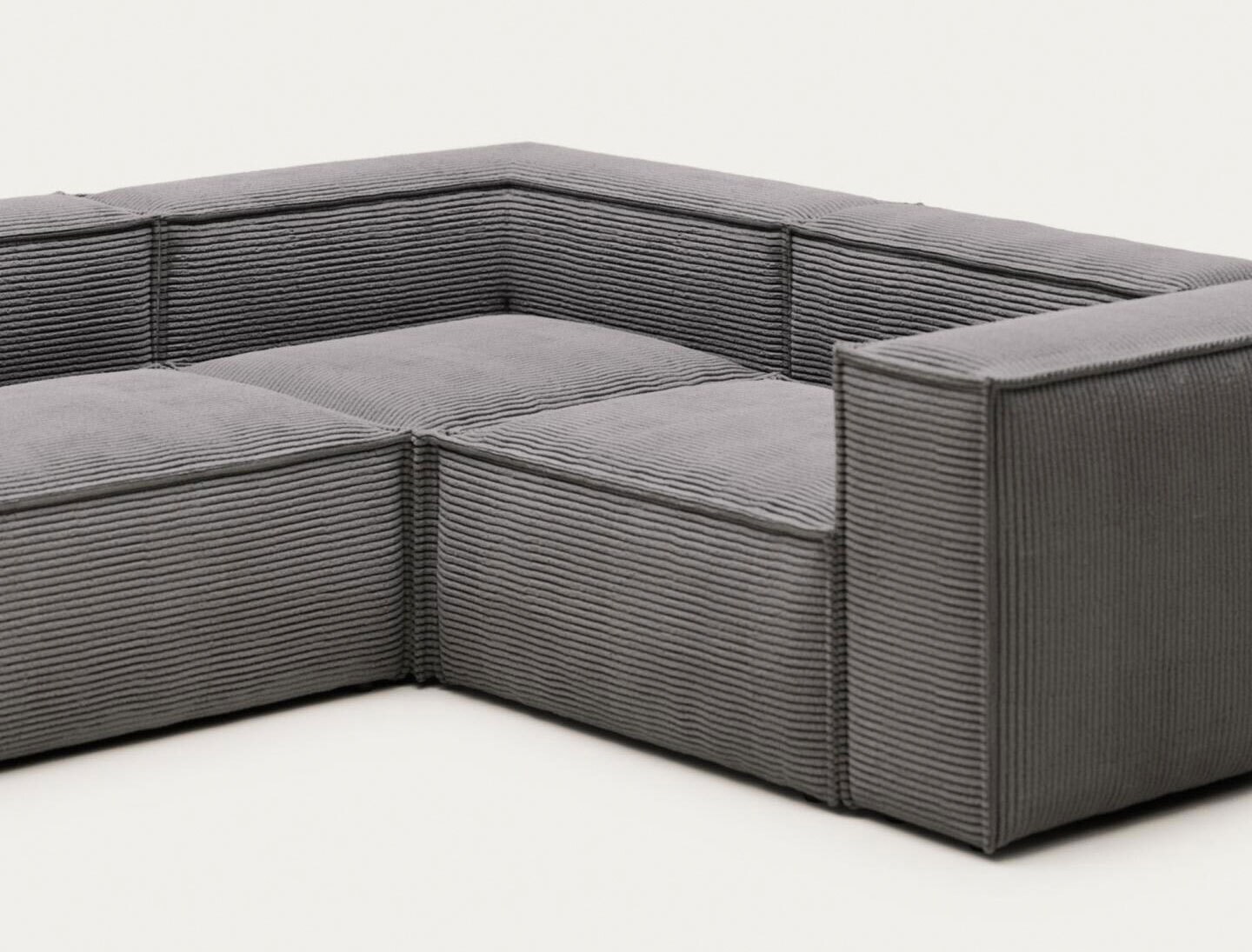 Kave Home Ecksofa BLOK 5-Sitzer grau 