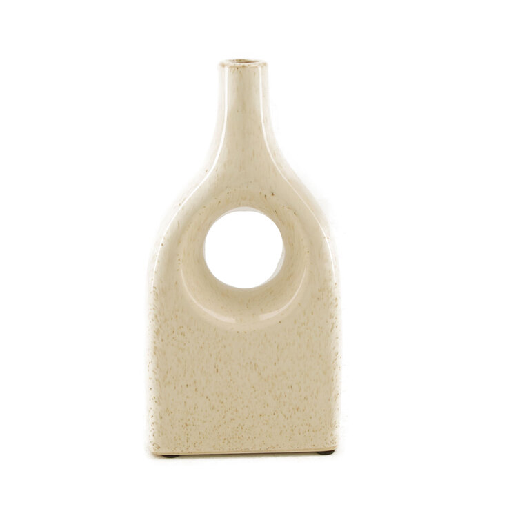 Vase 20,5 cm weiß /beige