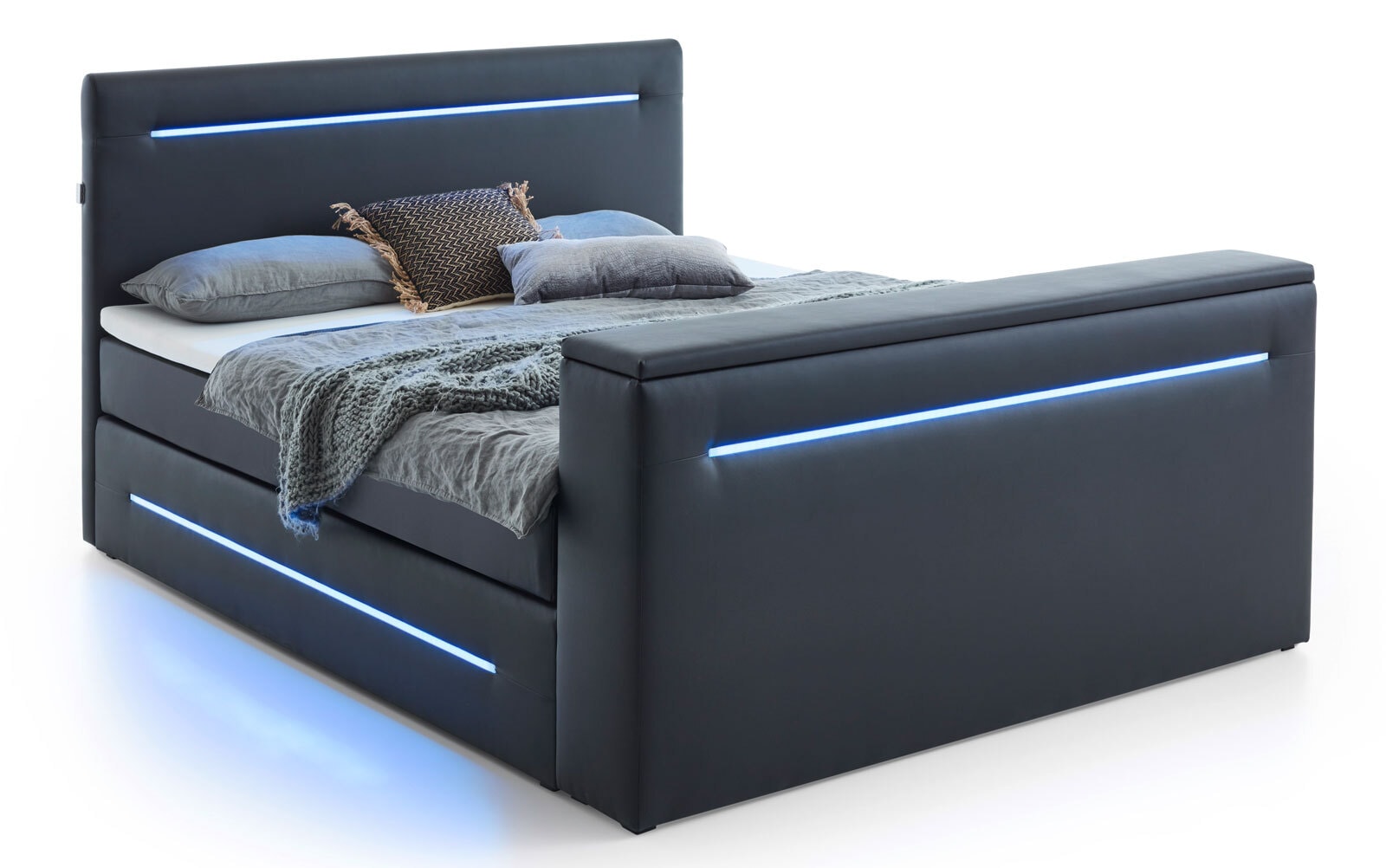 Boxspringbett JUPITER 180 x 200 cm schwarz