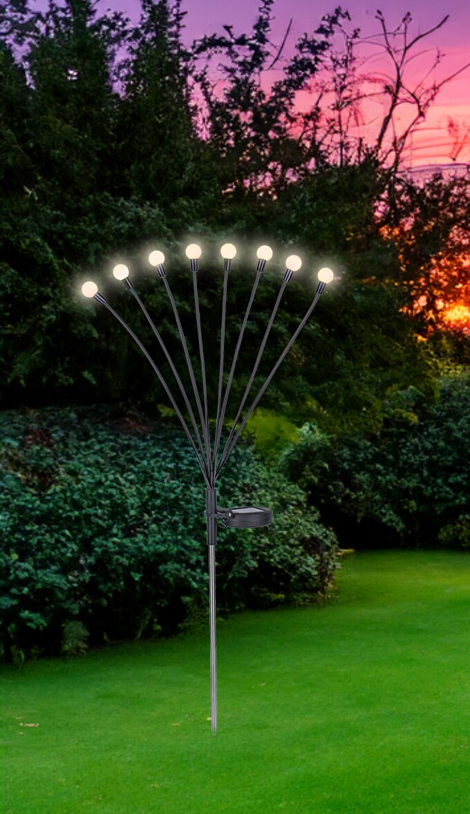 GLOBO LED Solarlampe Gartenspieß GLÜHWÜRMCHEN 7-flg