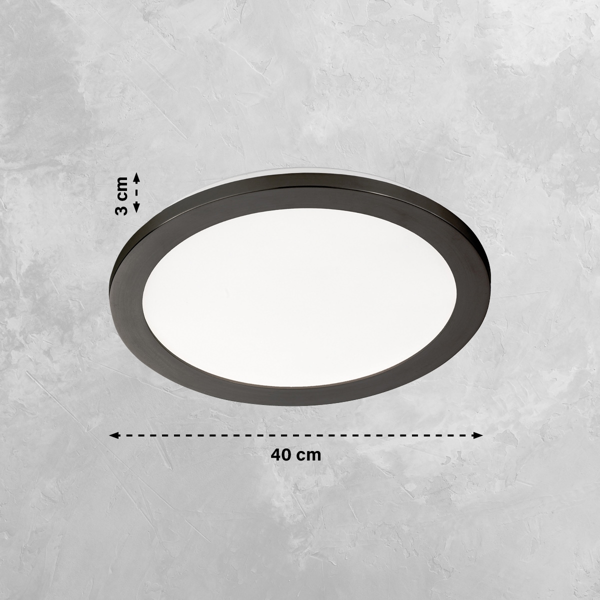 SCHÖNER WOHNEN-Kollektion LED Badlampe Decke FLAT 40 cm schwarz