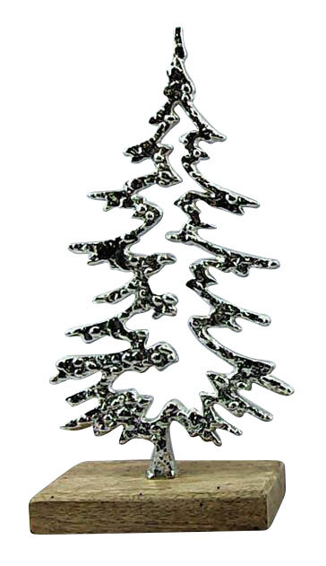 Deko Objekt Tannenbaum 23 cm silberfarbig