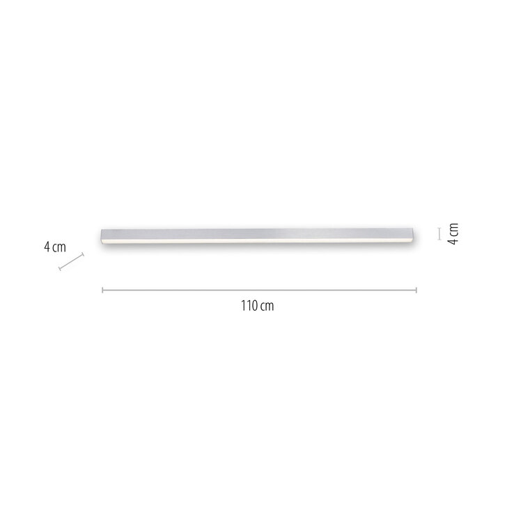 Paul Neuhaus LED Deckenlampe PURE-LINES 110 x 4 cm alufarbig
