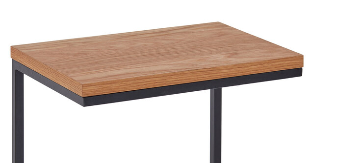 Beistelltisch 50 x 35 cm Schwarz/ Eiche