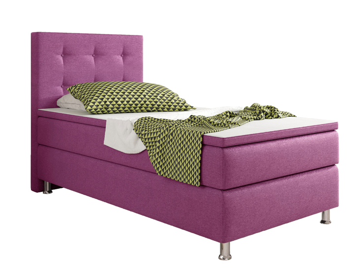 Boxspringbett KÖLN 90 x 200 cm pink/ rosa