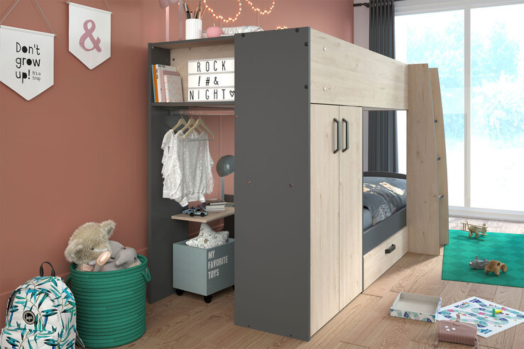 Parisot Etagenbett STIM 2 braun/grau
