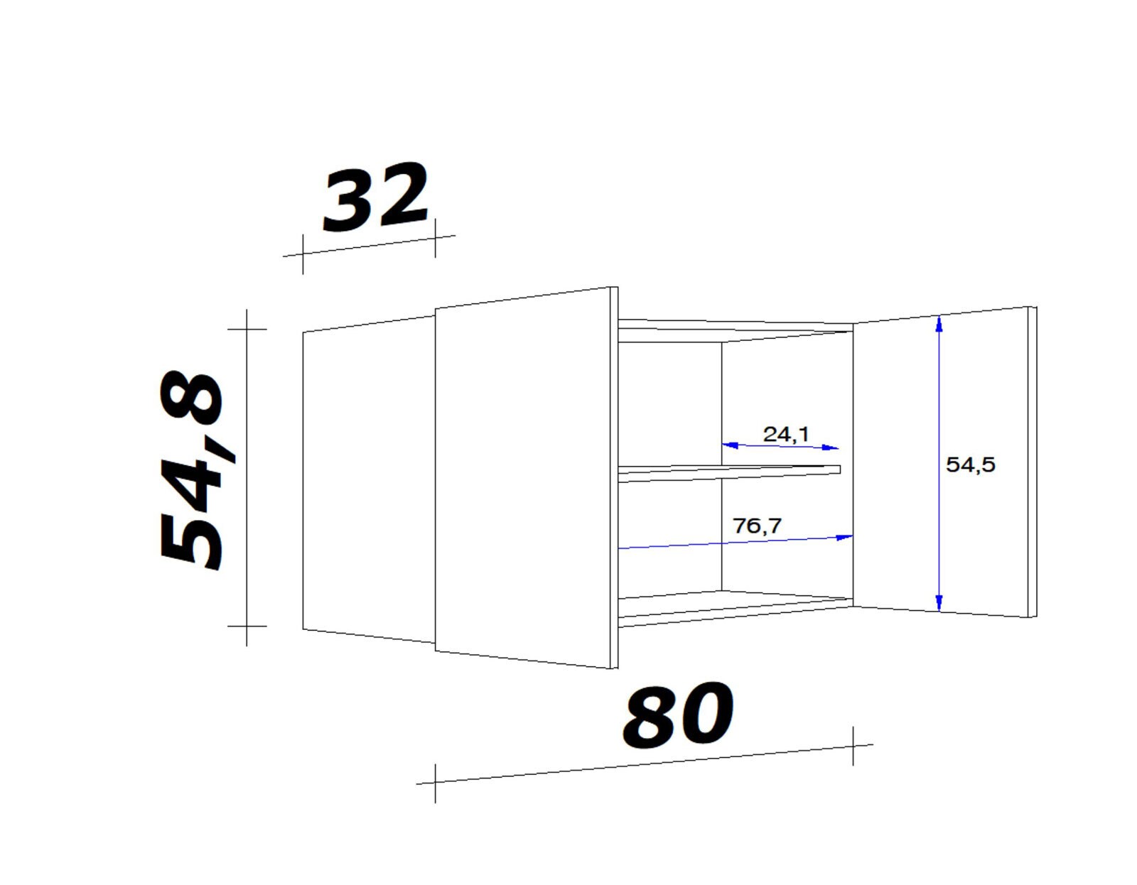 Küchen Oberschrank WITO 80 cm weiß