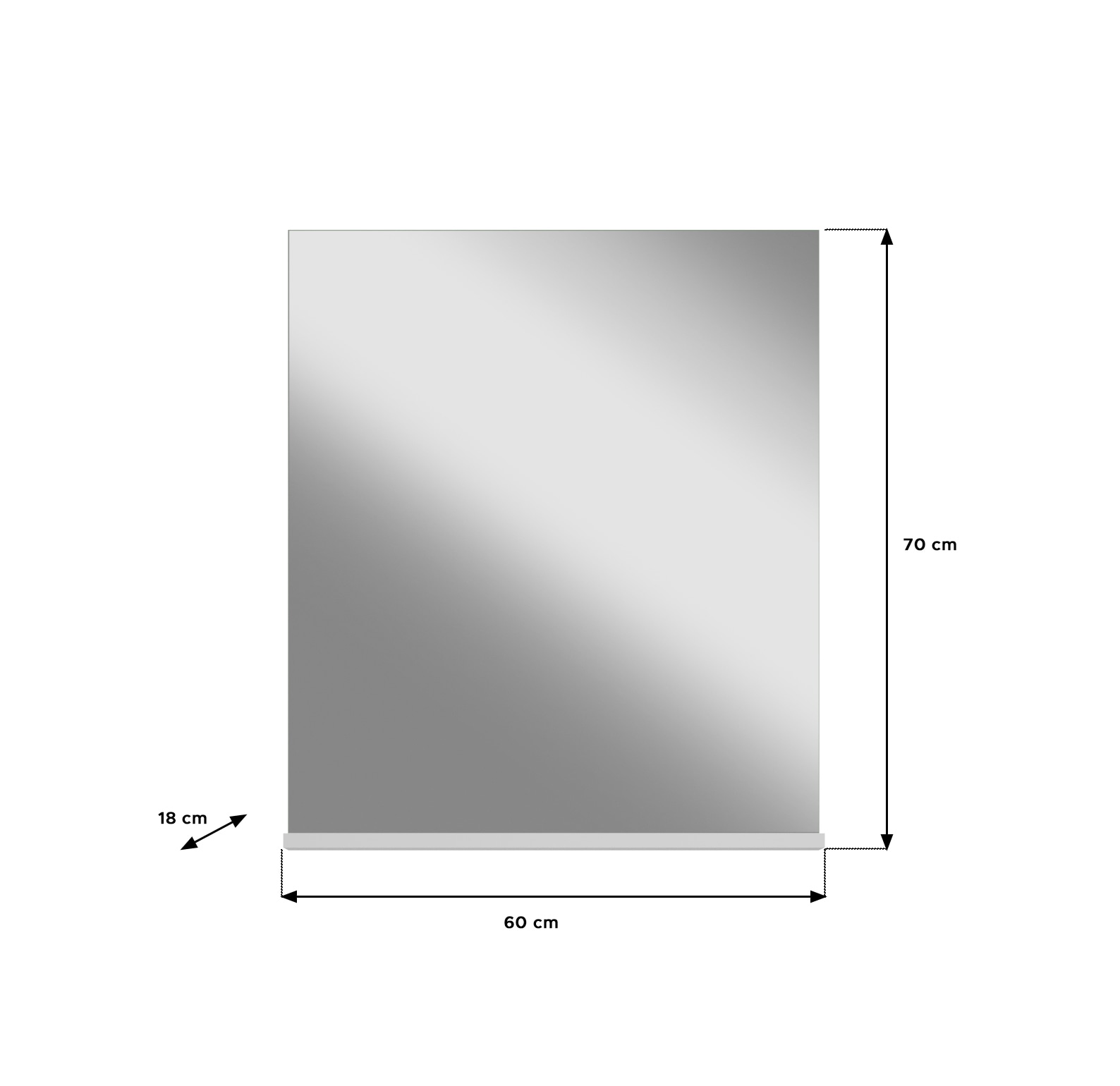 Bad-Spiegelpaneel LINA weiß 60 cm