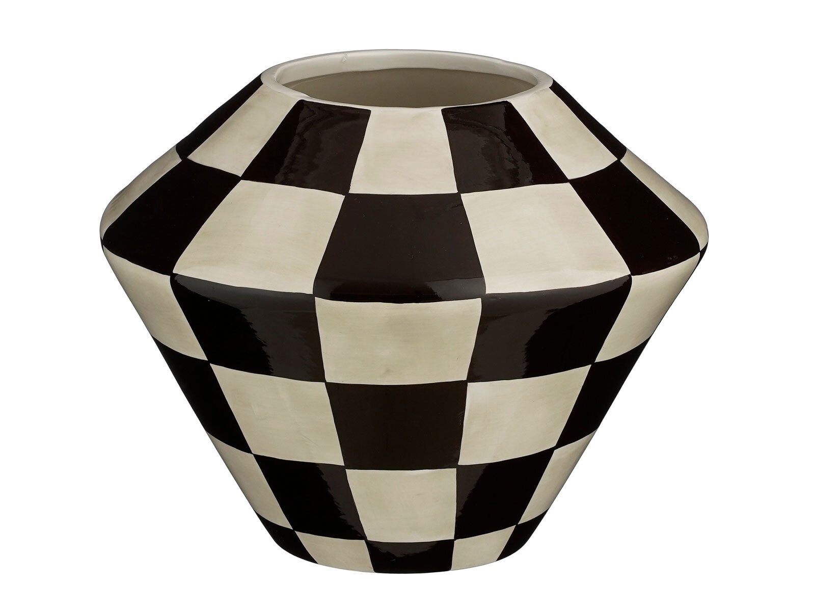 MICA DECORATIONS Vase STRATT weiß/schwarz