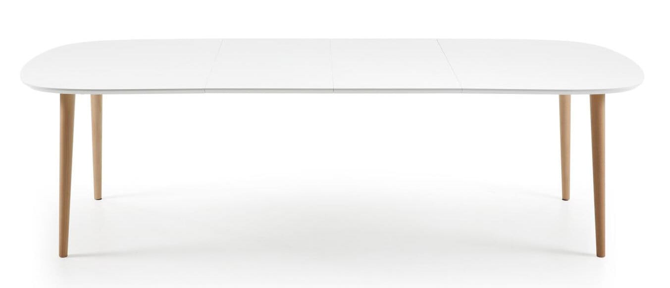Kave Home Esstisch OQUI 160-260 x 100 cm Buche weiß