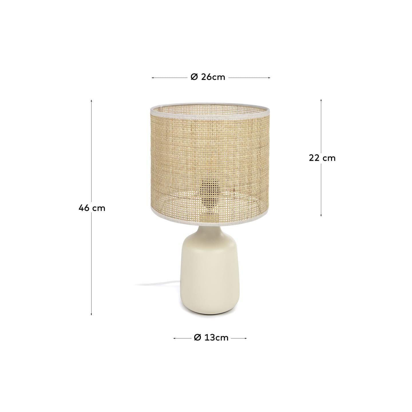 Kave Home Retrofit Tischlampe ERNA naturfarbig