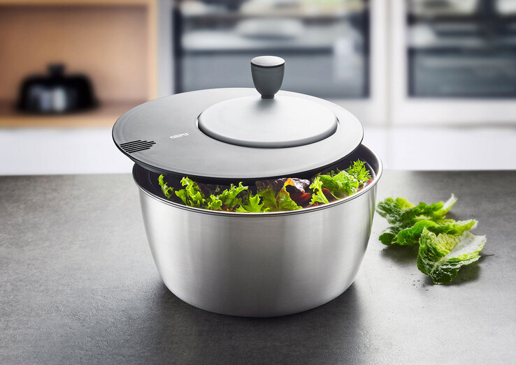 GEFU Salatschleuder ROTARE 25 cm Edelstahl silberfarbig