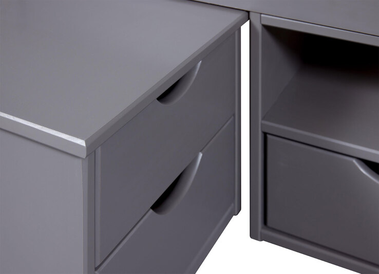 Stauraum-/Funktionsbett LAURO 90 x 200 cm grau