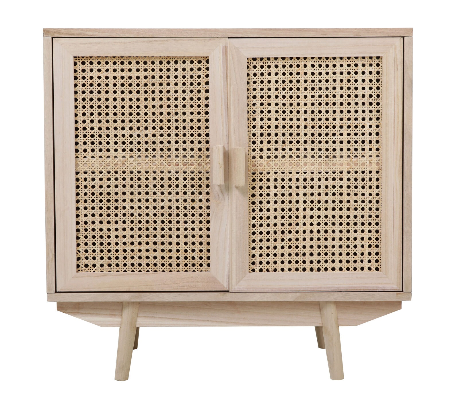 Kommode 67 x 65 cm Braun/ Rattan