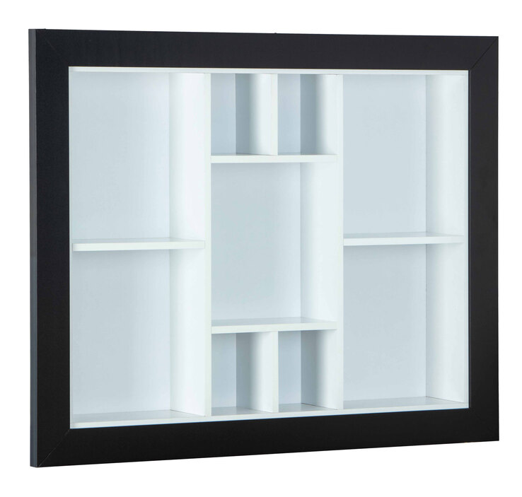 Sammlervitrine THOMAS 90,5x70,5x13,7 cm Schwarz/Weiß
