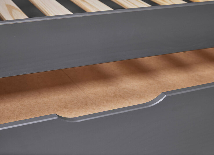 Stauraum-/Funktionsbett NIELES 90 x 200 cm grau