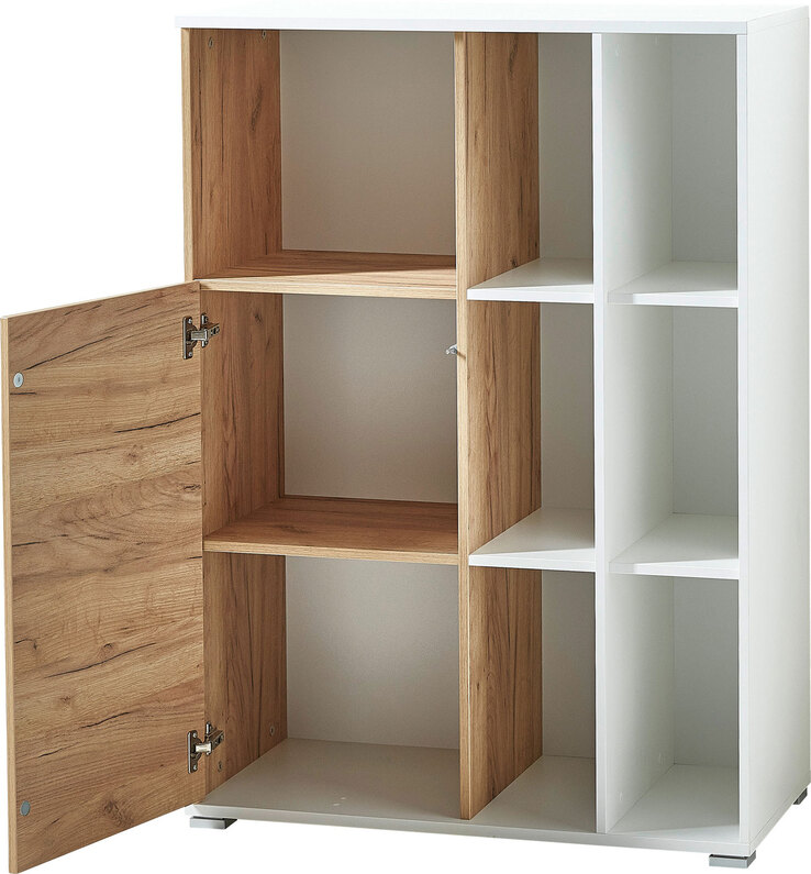 Aktenschrank LION 85 x 120 cm Weiß/ Navarra-Eiche