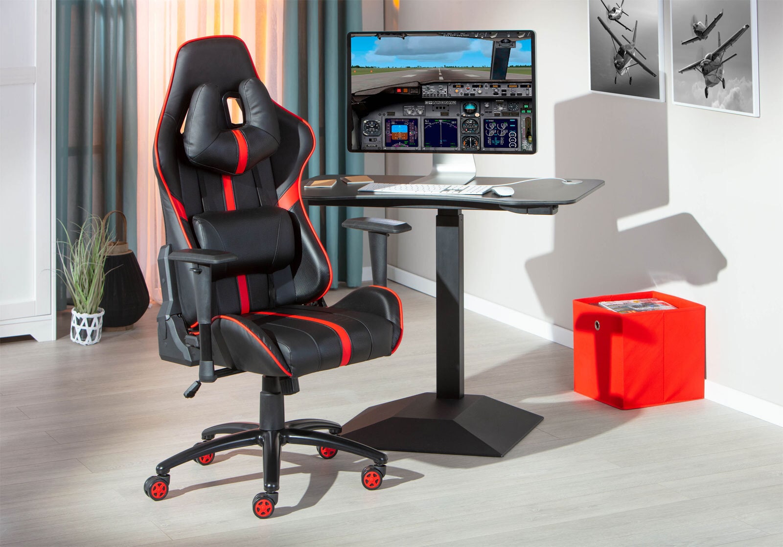CASAVANTI Gaming Stuhl LINUS 150 kg Schwarz/ Rot