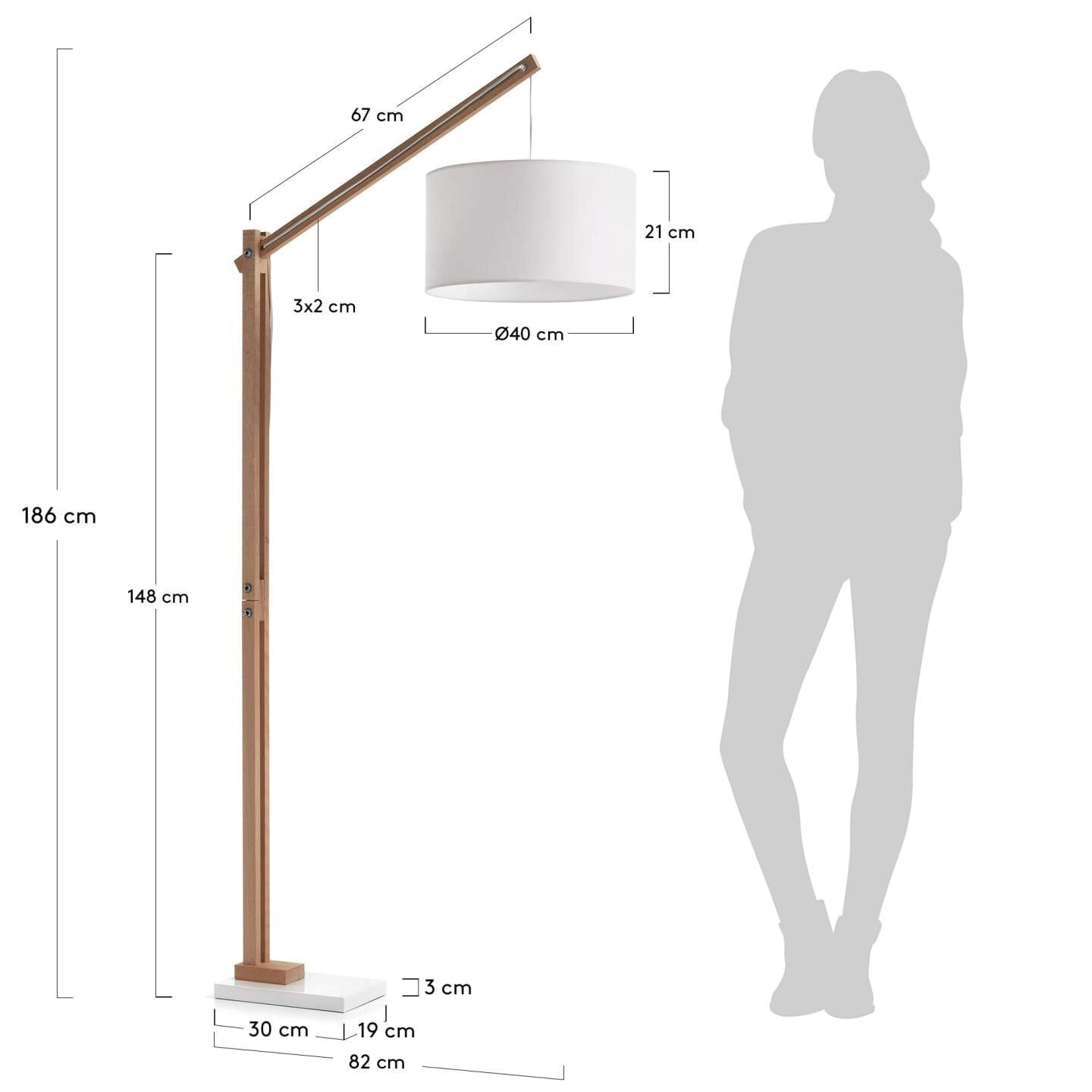 Kave Home Retrofit Stehlampe RIAZ naturfarbig