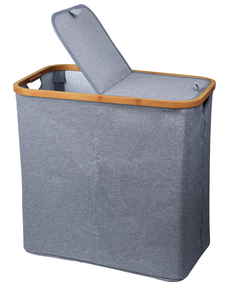 CASAVANTI Wäschekorb BAMBOO 53 x 50 x 33 cm Textil braun/grau