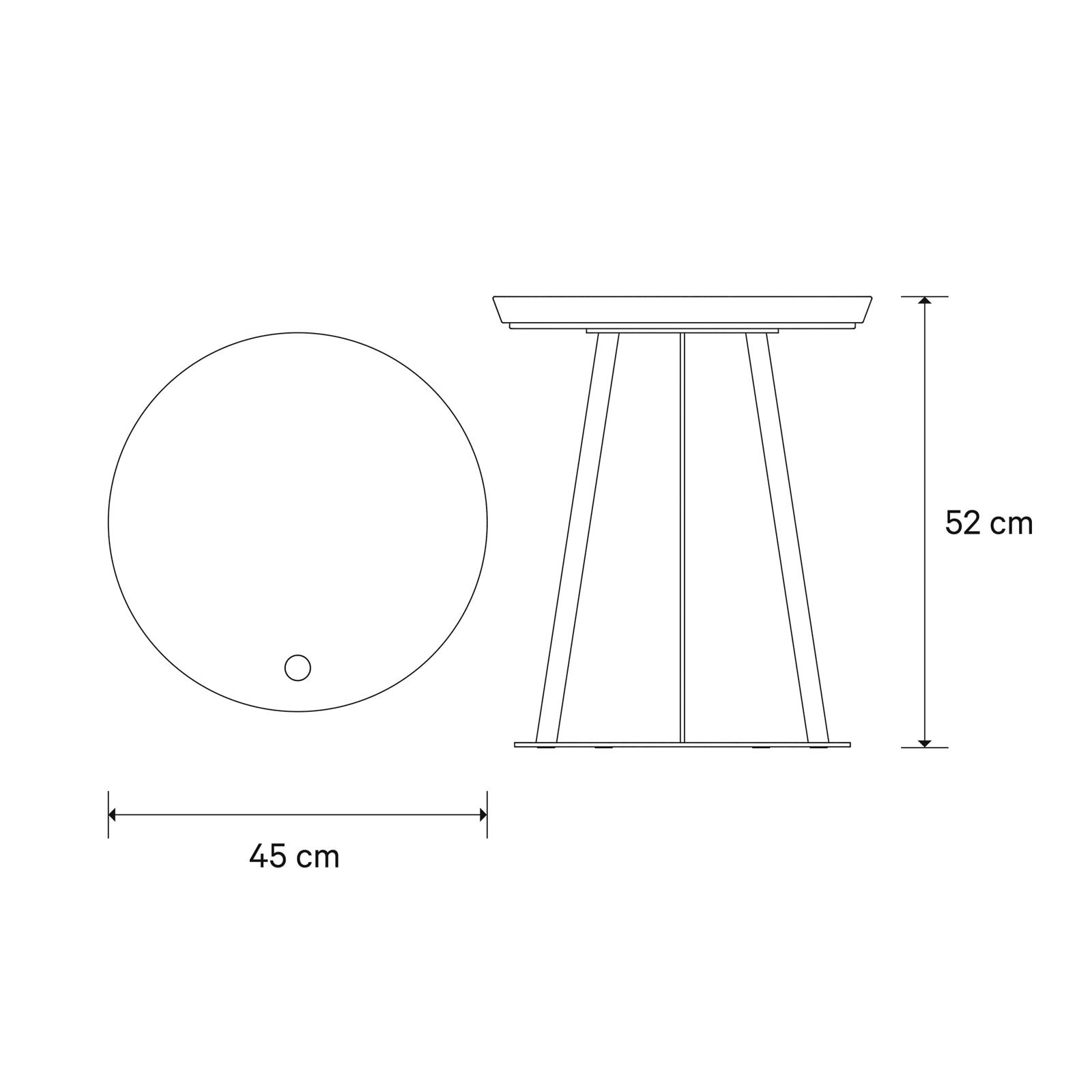 JOOP! Beistelltisch ROUND I rund H 52 taupe /taupe