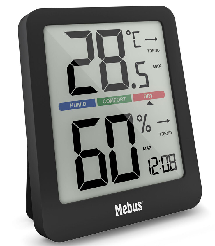 Mebus Klimastation Thermo-Hygrometer schwarz