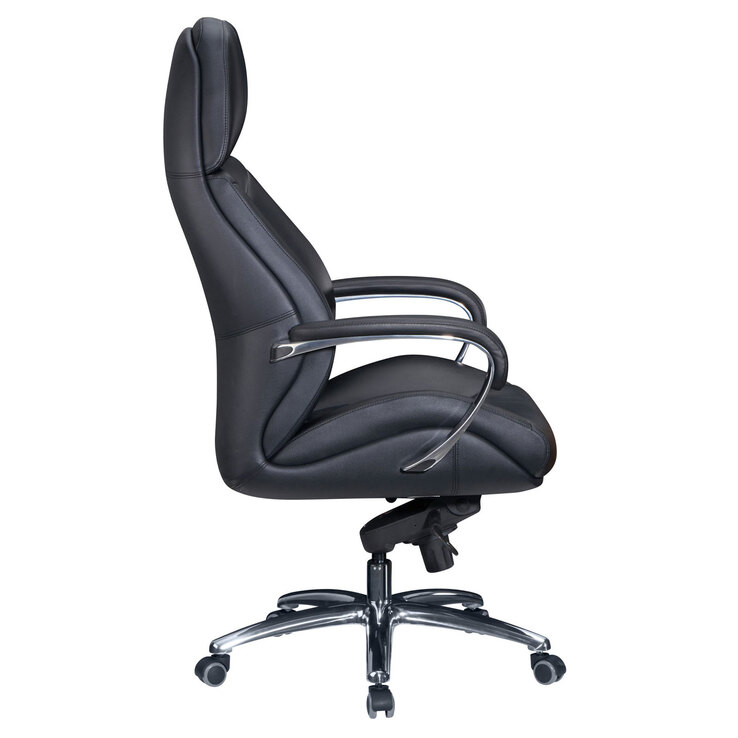 Chefsessel 67 x 137 cm Silberfarbig Schwarz