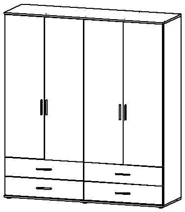 Kleiderschrank RASANT 168 cm Alpinweiß NB