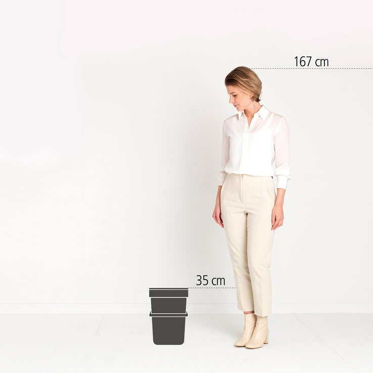 brabantia Abfalleimer SORT & GO 12 Liter Light Grey
