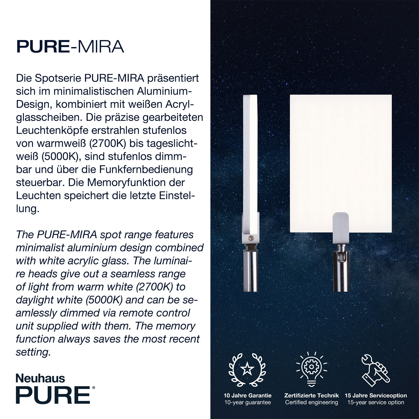 Paul Neuhaus LED Tischlampe PURE-MIRA alufarbig