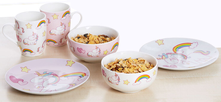 Ritzenhoff & Breker Kaffeebecher UNICORN 6er Set weiß/ rosa