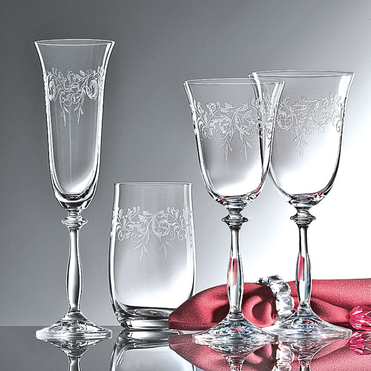 BOHEMIA SELECTION Rotweinglas ROMANCE 6er Set - je 350 ml