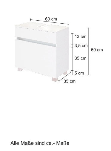Waschbeckenunterschrank BAABE 60 x 55 cm Weiß matt