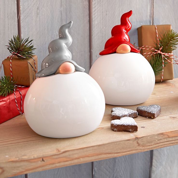 casaNOVA Weihnachtsdeko Gebäckdose WICHTEL 17,8 cm