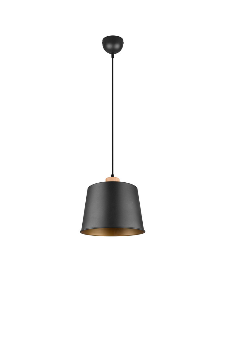 TRIO Retrofit Pendelleuchte HARRIS 1-flg schwarz /Holz