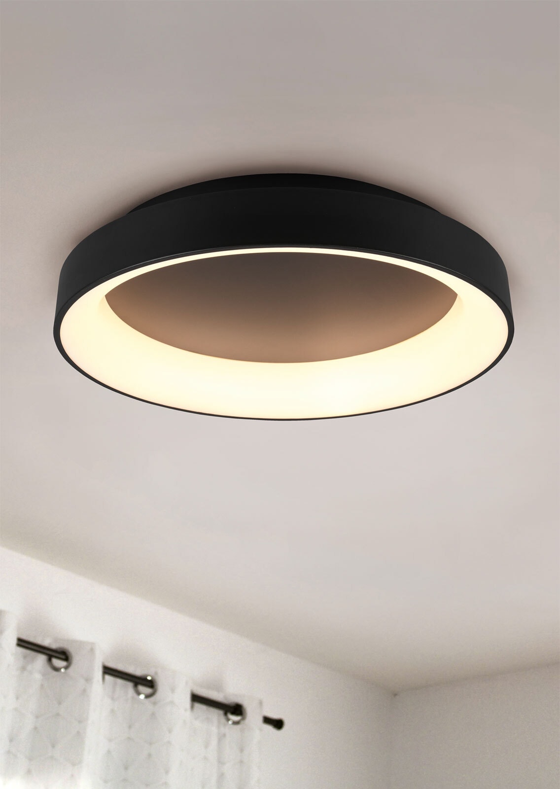 TRIO LED Deckenlampe GIRONA 60 cm schwarz