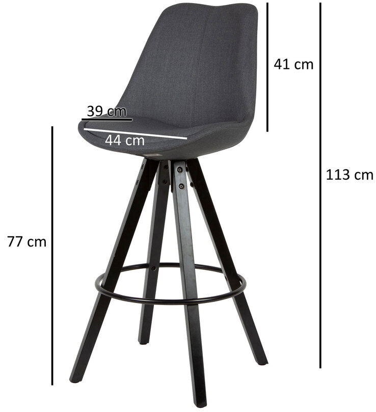 Barhocker 2er Set 49 x 113 cm grau schwarz