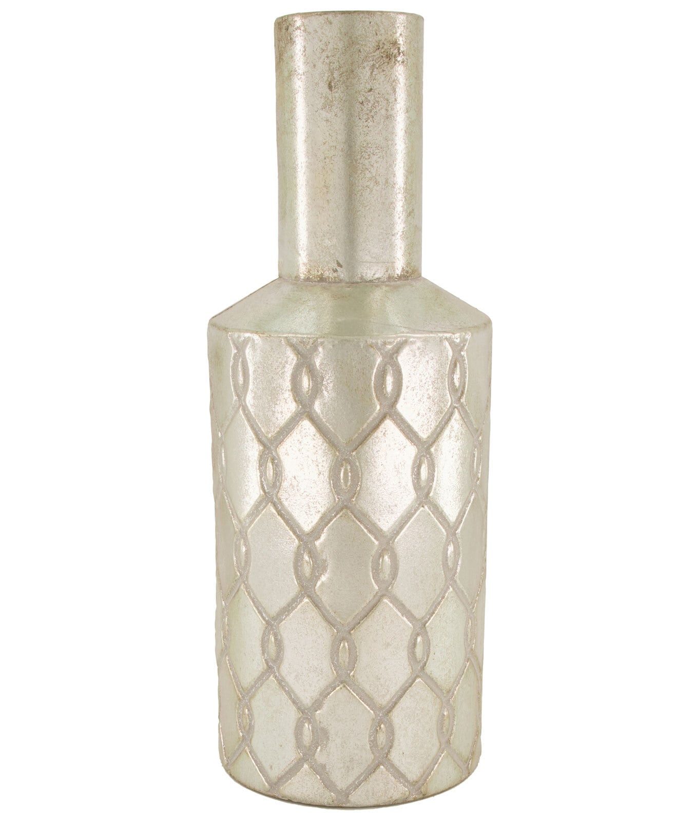 Vase RELIEF I 53 cm silberfarbig