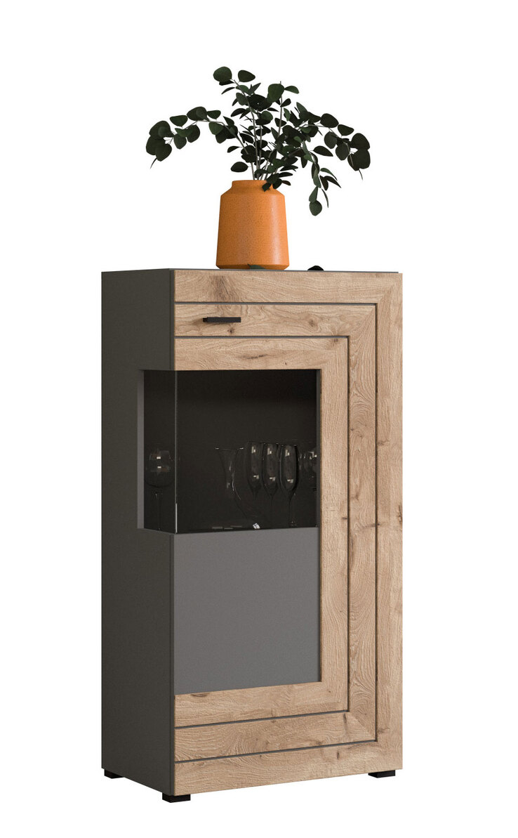 Vitrine FRENO II Oak/ grau