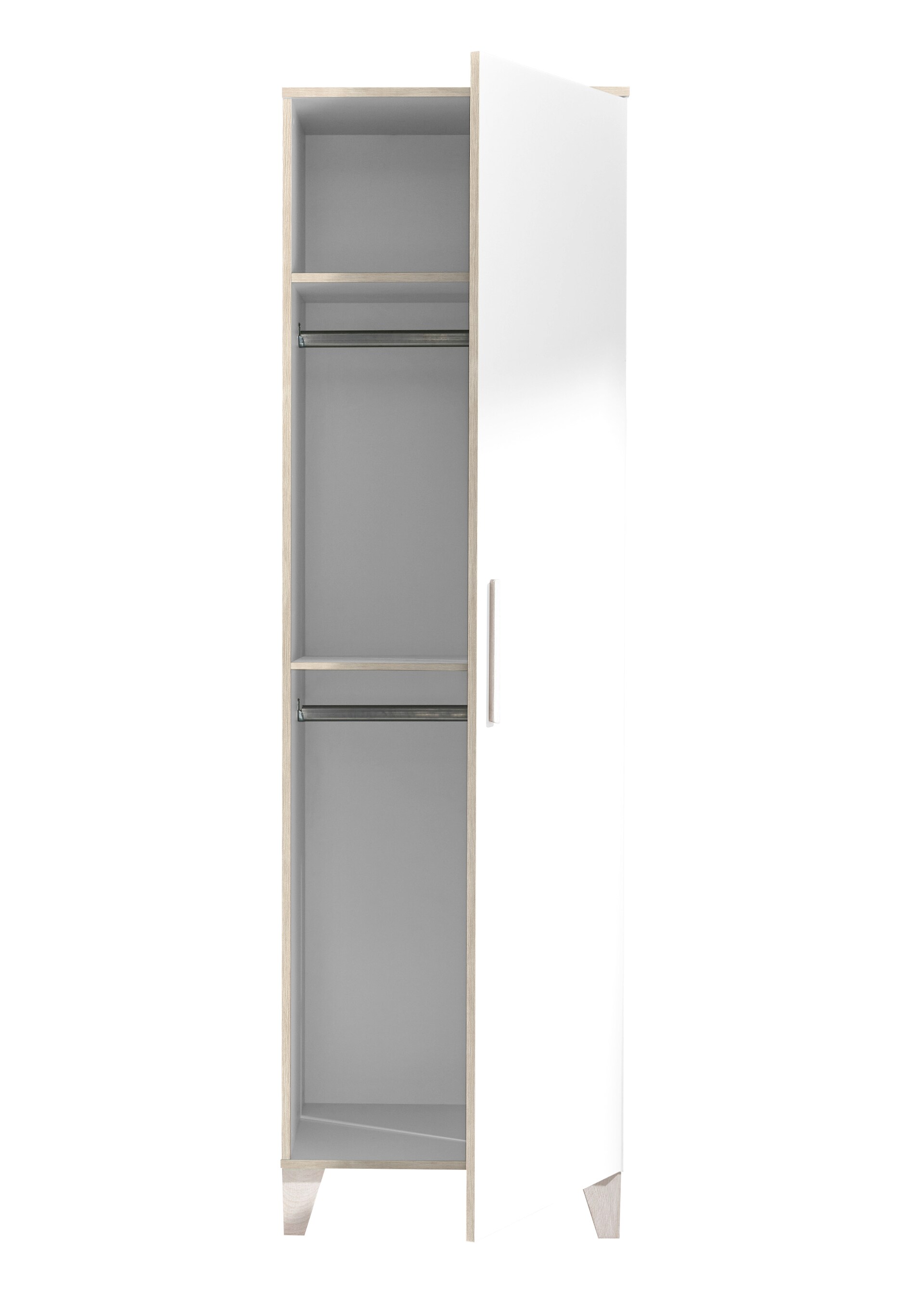 Kinder-Drehtürenschrank PRIZZI 60 x 200 cm weiß/ braun