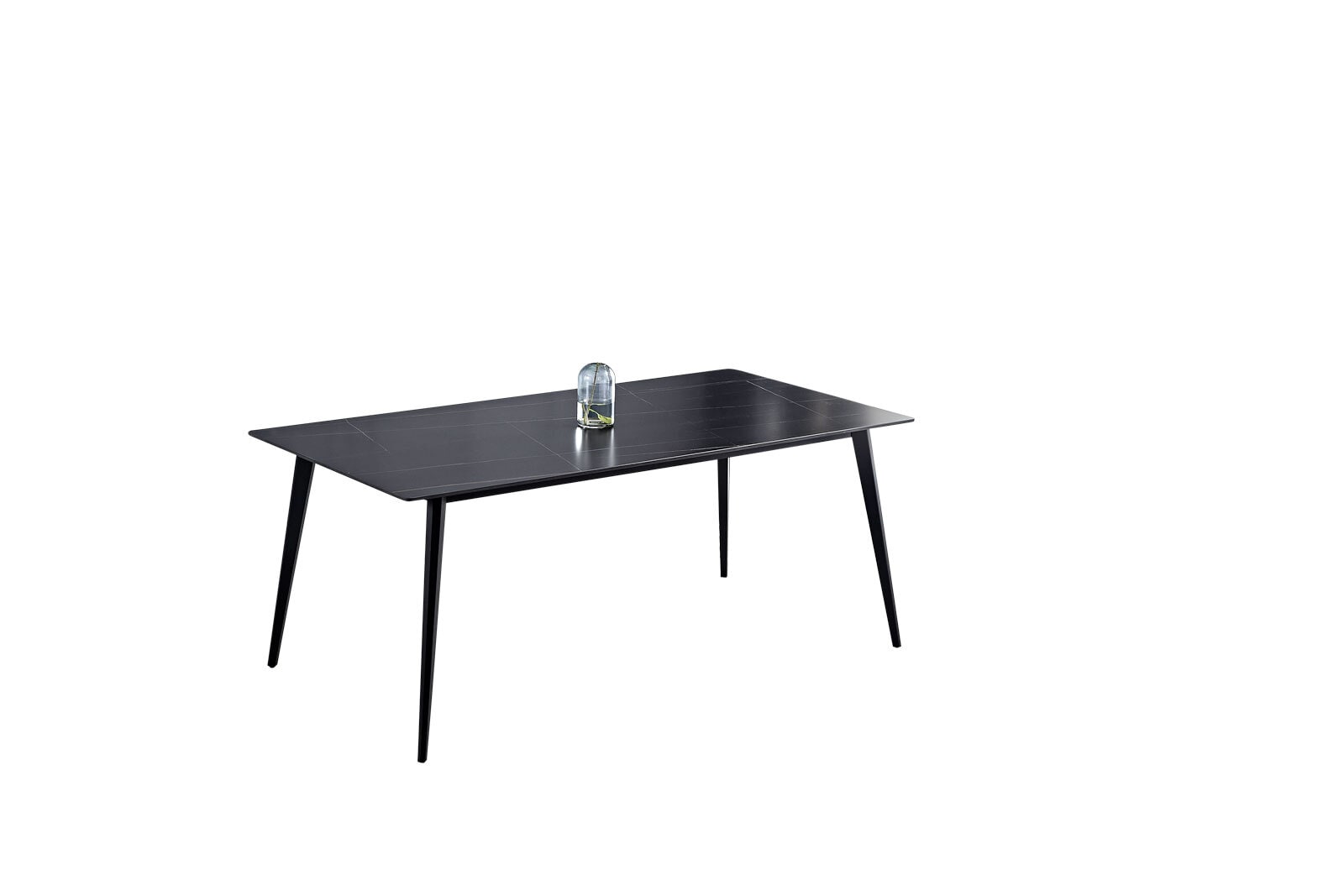 Esstisch CLEVELAND Tischplatte Keramik schwarz matt 160 x 90 cm